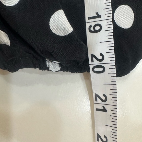 ZARA MINI Black Pullover V Neck Polka Dot Dress Batwing 2 Tier Skirt Size L NWT - Picture 11 of 12